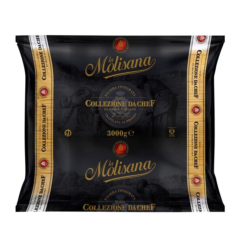 Dry grocery image of Lamolisana Spaghettini No.16 pasta in a 3kg package, showcasing long, thin spaghetti noodles from LAMOLISANA.