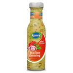 Remia Italian Salad Dressing 250ml bottle, dry grocery product with classic Italian flavor, shown in clear image.