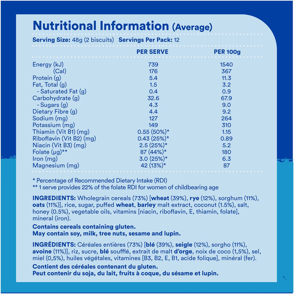 Sanitarium Weet Bix Blends Multi Grain+ breakfast cereal in a bowl with grains and fruit, showcasing the nutritious cereal product.