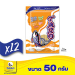Taro Fish Snack Barbecue flavor, 50g pack, part of Taro's dry grocery snack and confectionery collection, showing fish-shaped snack pieces.