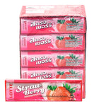 Lotte Strawberry Gum pack with 20 individually wrapped 13.5g pieces, fruity flavored chewing gum in a colorful package