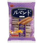 Bourbon Lumonde confectionery snack in a clear package, showcasing crispy, light wafer bites with chocolate coating.