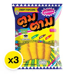 Toomtam Corn Extrude Snack Chicken Soup flavor, 91g x 3 packs, crispy dry grocery snack from TOOMTAM.