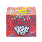 Push Pop Candy Fruity Orange Grape Strawberry Cola 14g snack pack, colorful dry grocery confectionery with assorted flavors.