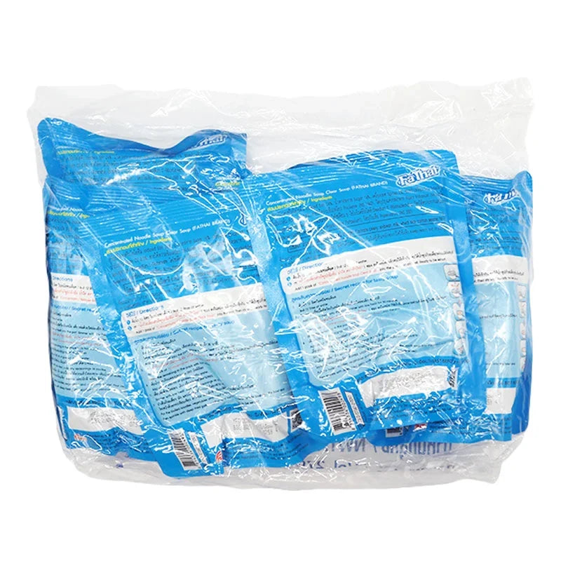 FATHAI Fathai Concentrated Noodle Soup Clear 350g box, dry grocery product with six packs, showcasing the packaging and product inside.