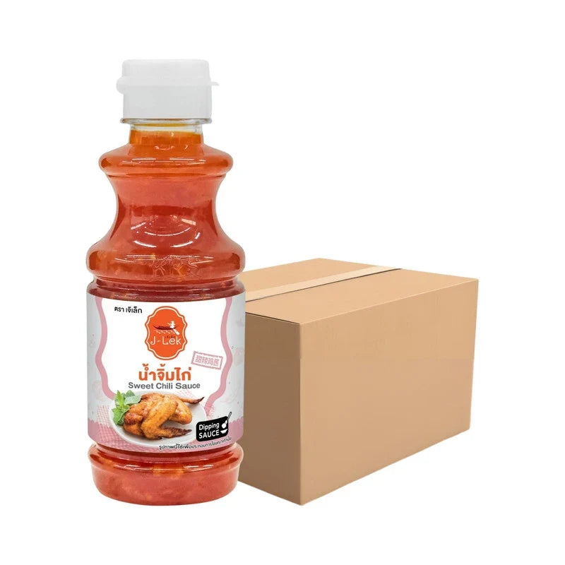 J-LEK Chicken Dipping Sauce bottles, 245g, in clear plastic bottles with labels, ready for serving or dipping.