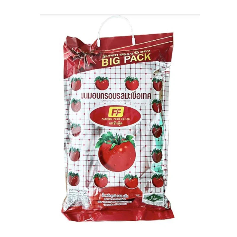 FF Big Pack Snack Tomato 348g, dry grocery snack with colorful tomato-flavored candies and confections in a large pack.