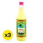 Opal Lemon Juice 45% in 750ml bottles, three-pack, suitable for dry grocery use, shown in a clear image.