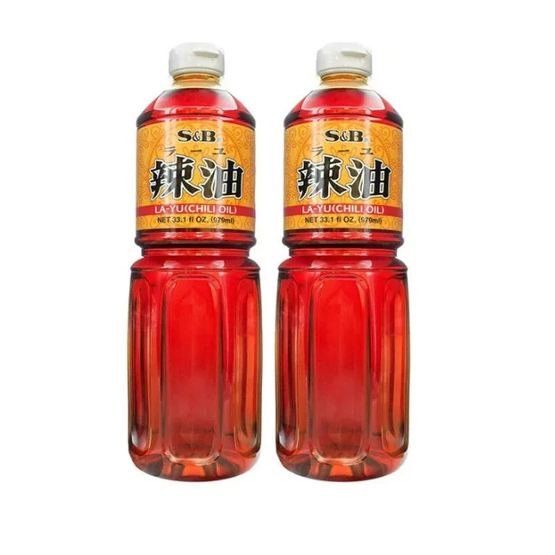 S&B Layu Sesame Chili Oil Mix in a dry grocery package with sesame seeds and chili flakes on the label