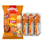 Lay's Rock BBQ Potato Chips 75g snack pack, showing crispy chips with smoky barbecue flavor in a colorful bag.