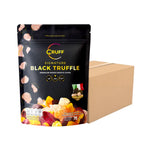 Multi-colored crispy fried potatoes by CRUFF, signature crunchy snack in black packaging, ideal for confectionery and snack lovers.