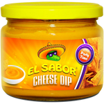 El Sabor Cheddar Cheese Dip in a bowl, creamy texture, ready for snacks or dipping, packaged in a grocery product image.