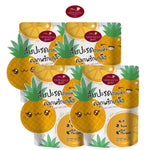 Sriwanna Pineapple with Chill & Salt dry snack package, 40g x4, showing pineapple slices with chili and salt seasoning in a clear bag.