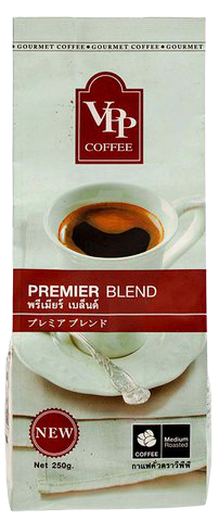 Vpp Coffee Premier drink in a clear glass with dark coffee and frothy top, showcasing the Vpp brand beverage.