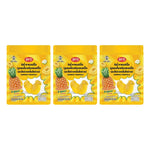 ARO Gummy Pineapple snack pack, 125g x3, chewy pineapple-flavored confectionery in clear packaging showing gummies inside.