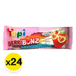 YUPI Yupi Gummy Berry Bonz, 7g snack pack, colorful gummy candies in a clear bag, perfect for sweet indulgence.