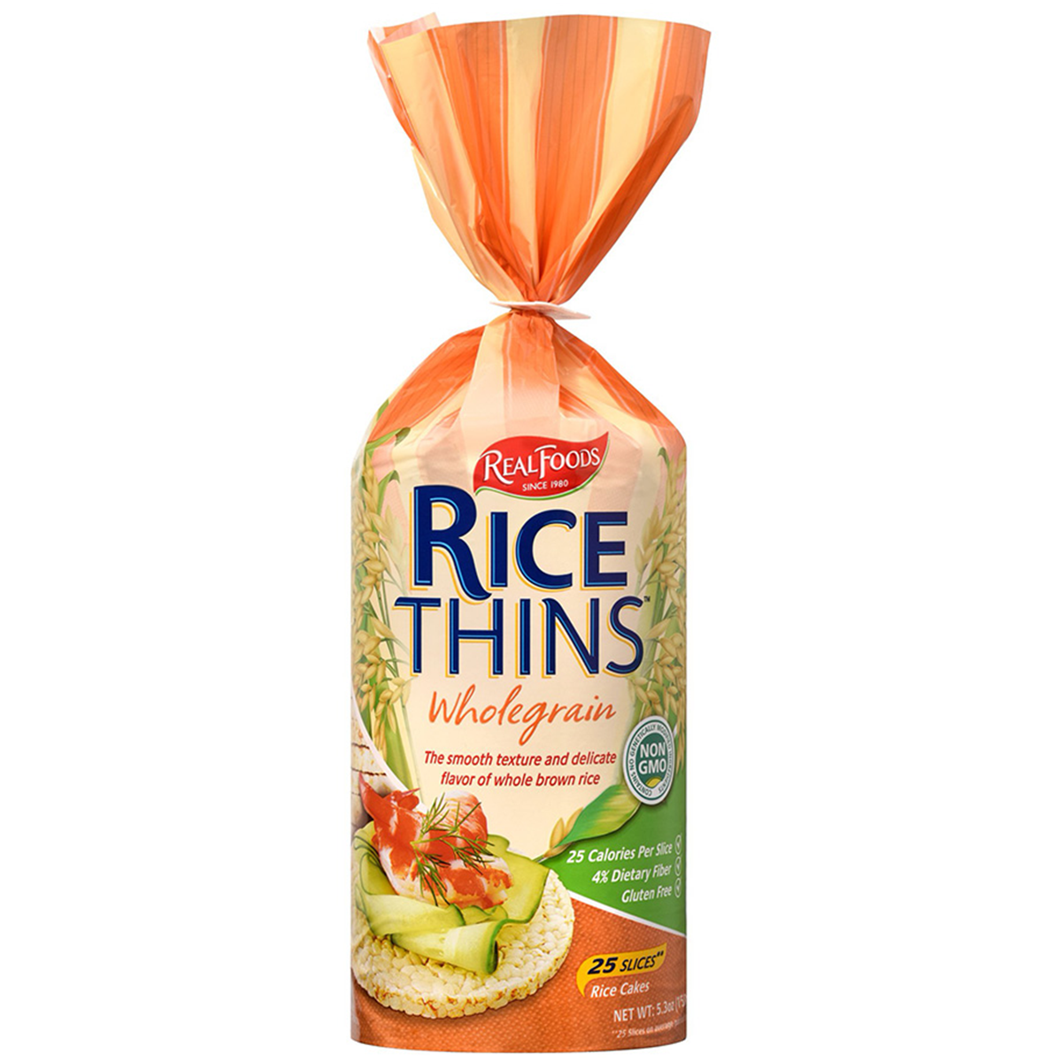Wholegrain rice Corn Thins snack with crispy texture, perfect for light, healthy confectionery snack enjoyment.