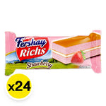 Fershay Rich Layer Strawberry snack, 15g x24 pack, dry grocery confectionery with layered strawberry flavor.