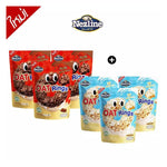 Nezline Oat Rings in Snacks Confectionery, 60g, featuring three milk chocolate-coated oat rings on a white background.