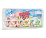 Lotte Bubup Bubble Gum Drink 3g sachet, dry snack from Lotte, colorful packaging with bubble gum flavor illustration.
