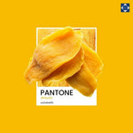 Thong Poon dried mango with turmeric in a 100g packet, showcasing vibrant dried mango slices with turmeric spice.