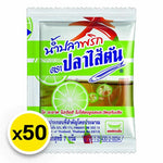 PLA Saitan Fish Sauce with Chili 7g, dry grocery packet showing the product packaging with red chili and fish sauce branding.