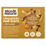 Nice & Natural Salted Caramel Nut Bar for grocery, showing the bar with salted caramel and nut ingredients in the packaging.