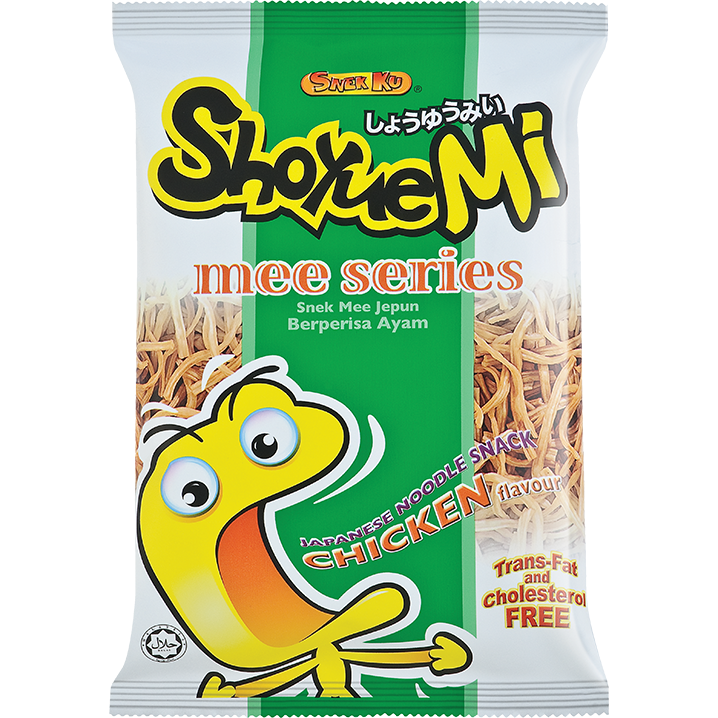 Sho Yue Mi series crisp noodle chicken flavor snack in bright packaging, showing crunchy noodle snacks for confectionery lovers.