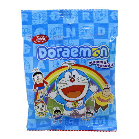 Jelfy Doraemon fruity flavored jelly snack featuring a colorful Doraemon character in a fun, playful confectionery treat.