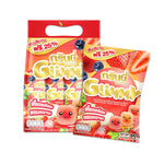 GRINNY Mixed Berries Flavour Gelatin Dessert 15g dry snack package with colorful berry design on the front.