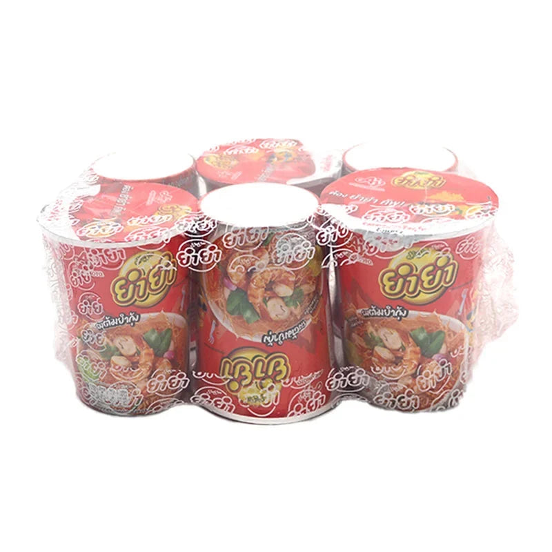 YUMYUM Cup Instant Noodle Tom Yum Kung flavor, 60g, dry grocery, with spicy soup and noodles in a ready-to-eat cup