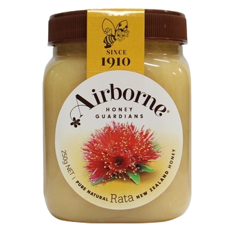 Airborne Rata Honey jar, a natural grocery product with golden honey visible in the glass jar.
