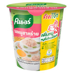 Knorr instant jasmine rice with pork and seaweed flavor in a grocery product image, showing the packaged rice ready for cooking.