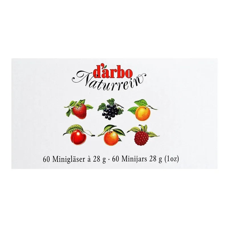 Jar of Darbo Apricot Jam, a sweet spread with ripe apricots, in a glass jar with a label, for breakfast or baking.