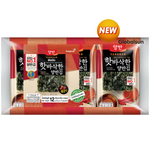 Yangban Hot & Spicy Seasoned Laver snack, crispy seaweed with bold spicy seasoning, in a vibrant, flavorful snack package.