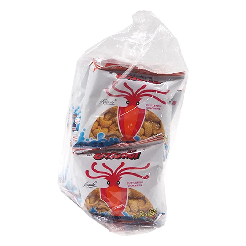 Arigato Cuttlefish Crackers, 8g packs, a savory snack from ARIGATO in dry grocery and confectionery category.