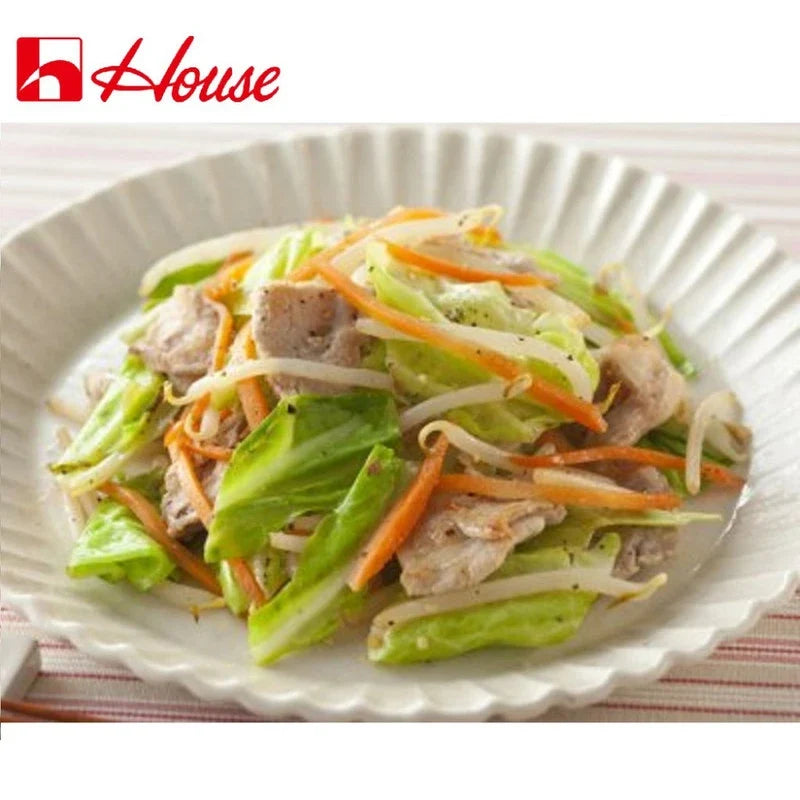 House Ajisuke Shio Kosho Hakata 120g dry grocery, Japanese salt and chili pepper seasoning in a clear container.