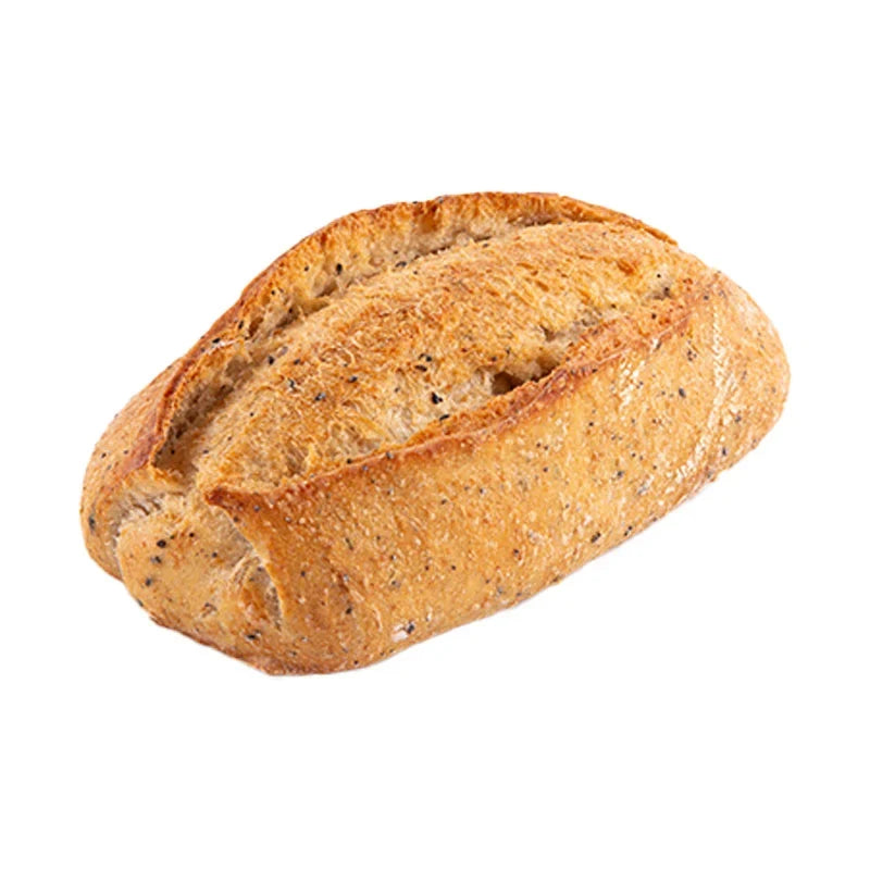 Makro Sourdough Multigrain bread 330g, dry grocery product with visible multigrain seeds on the crust.