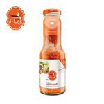 J-lek Suki Sauce in a 350g glass bottle, Japanese-style dry grocery condiment with rich flavor, on a white background