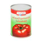 Cans of Brook Whole Peeled Tomatoes in tomato juice, grocery product with bright red tomatoes inside the can.