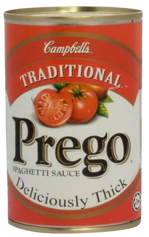 Prego Traditional Spaghetti pasta in a bowl, showcasing the cooked pasta with a smooth, glossy surface and classic shape.