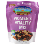 Sunridge Farms Natural Women's Vitality Mix, a colorful confectionery snack with nuts, dried fruits, and seeds in a clear bowl.