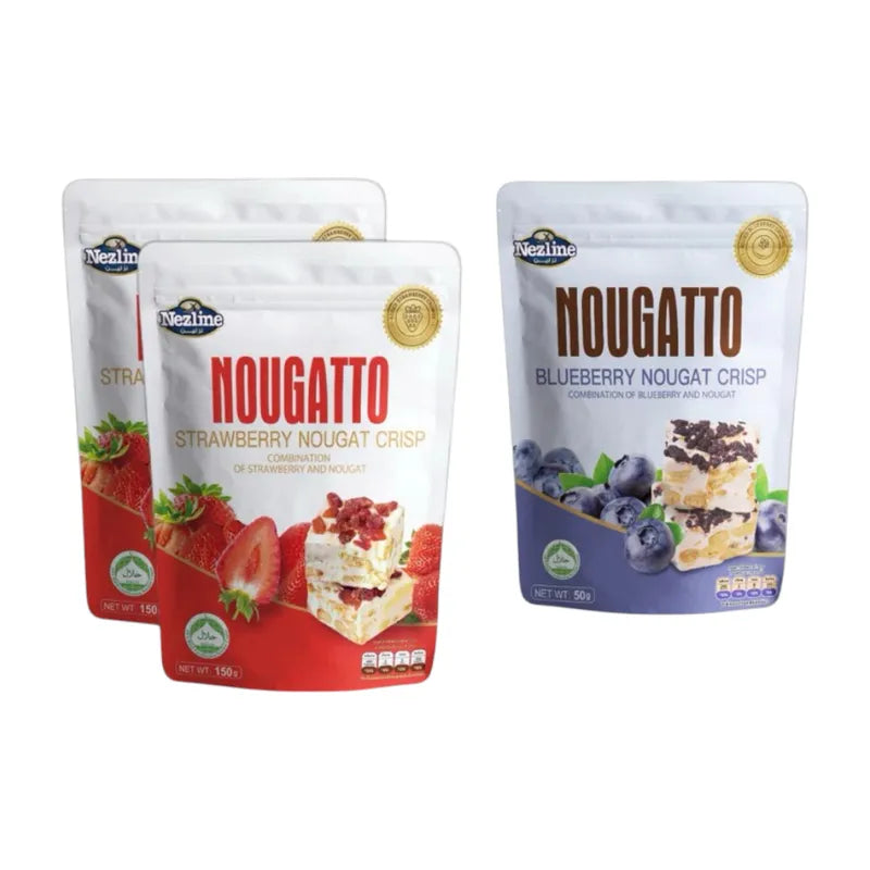 Nezline Nezline Nougatto Nougat Crisp snack with crunchy texture and creamy nougat flavor, displayed in the image.