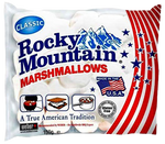 Rocky Mountain Marshmallow Original confectionery snack with soft, fluffy marshmallows in a clear package.