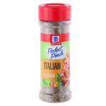 McCormick Perfect Pinch Italian Seasoning jar with label, featuring a blend of herbs and spices for cooking and seasoning.