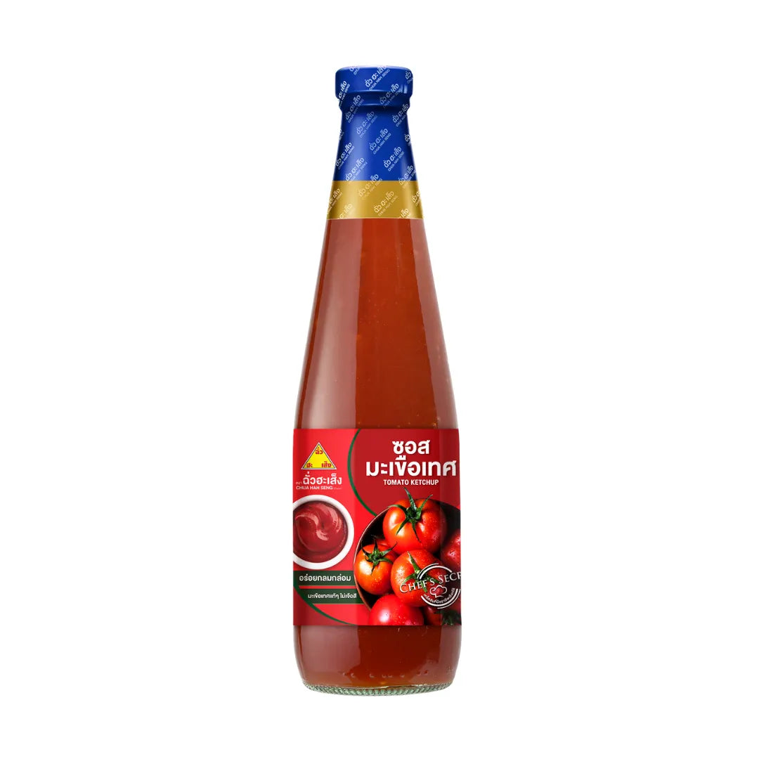 Chua HAH Seng Tomato Ketchup 650g bottle, popular dry grocery condiment with bright red ketchup visible in the image.