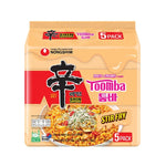 NONGSHIM Toomba Spicy and Creamy instant noodle pack, 137g x5, dry grocery product with spicy and creamy noodle bowls.