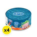 Cans of ARO XNAUTILUS Tuna Sandwich in vegetable oil, 165g each, stacked with label visible, ideal for quick meals.