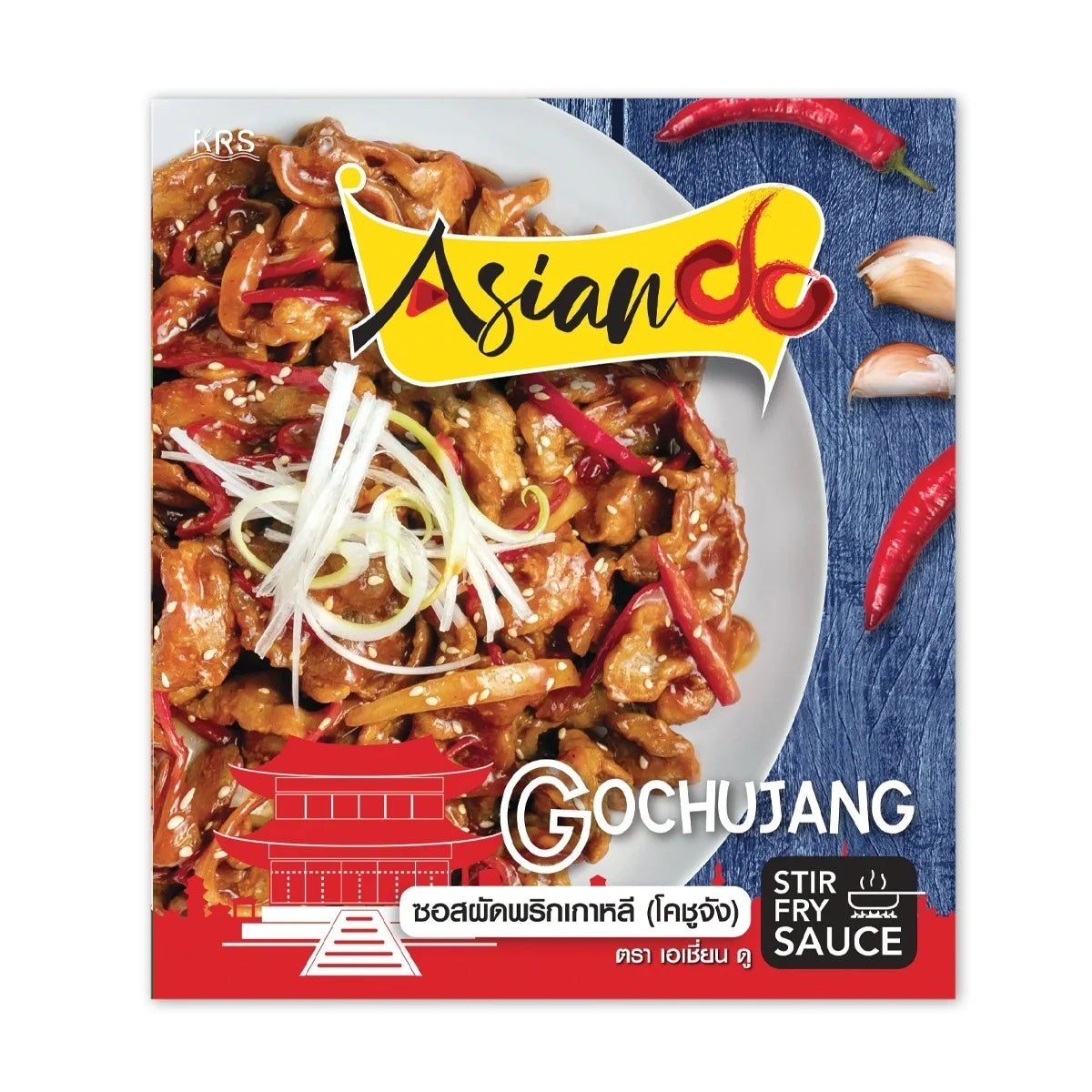Asian DO Korean chili sauce in a 100g jar, featuring a vibrant red chili paste for spicy flavor in dry grocery.