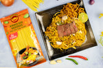 Dry grocery image of Rabbit Brand Khao SOI Noodles 500g, dried rice noodles in a clear package with branding visible.